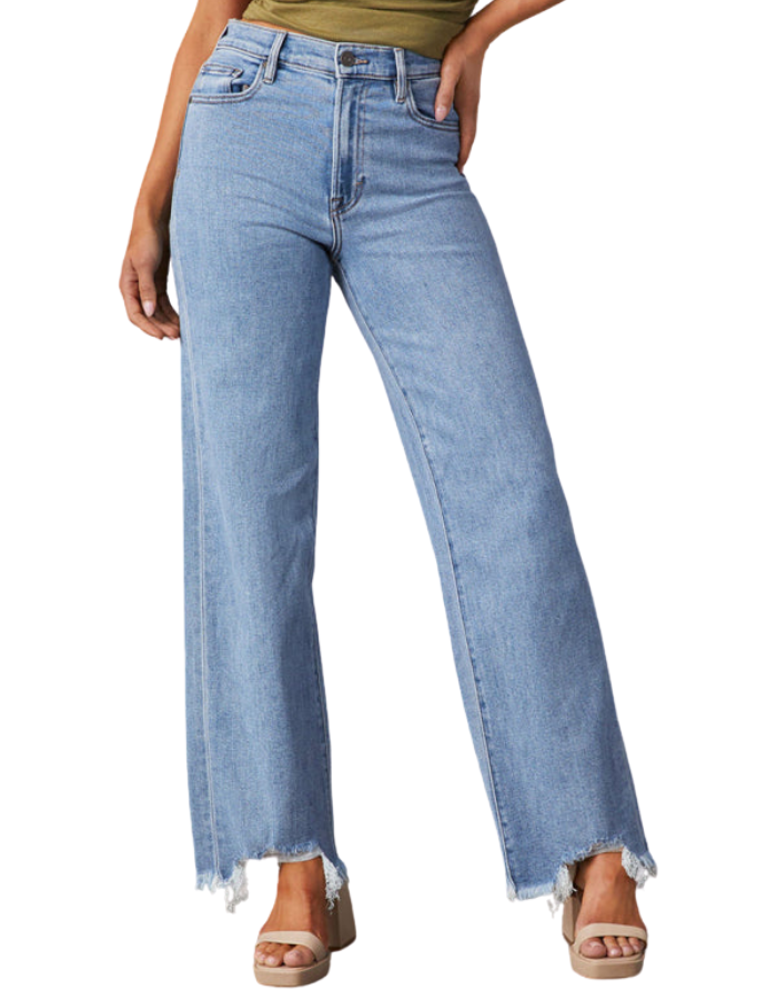 SHOPIQAT Ladies' Loose Casual Fashion Simple Tassel Straight Jeans - Premium from shopiqat - Just $12.100! Shop now at shopiqat